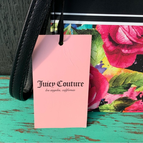 NWT 6x10 JUICY WRISTLET/Bag GORGEOUS Roses Gothic Logo Large Clutch Size, Wallet - Picture 7 of 8